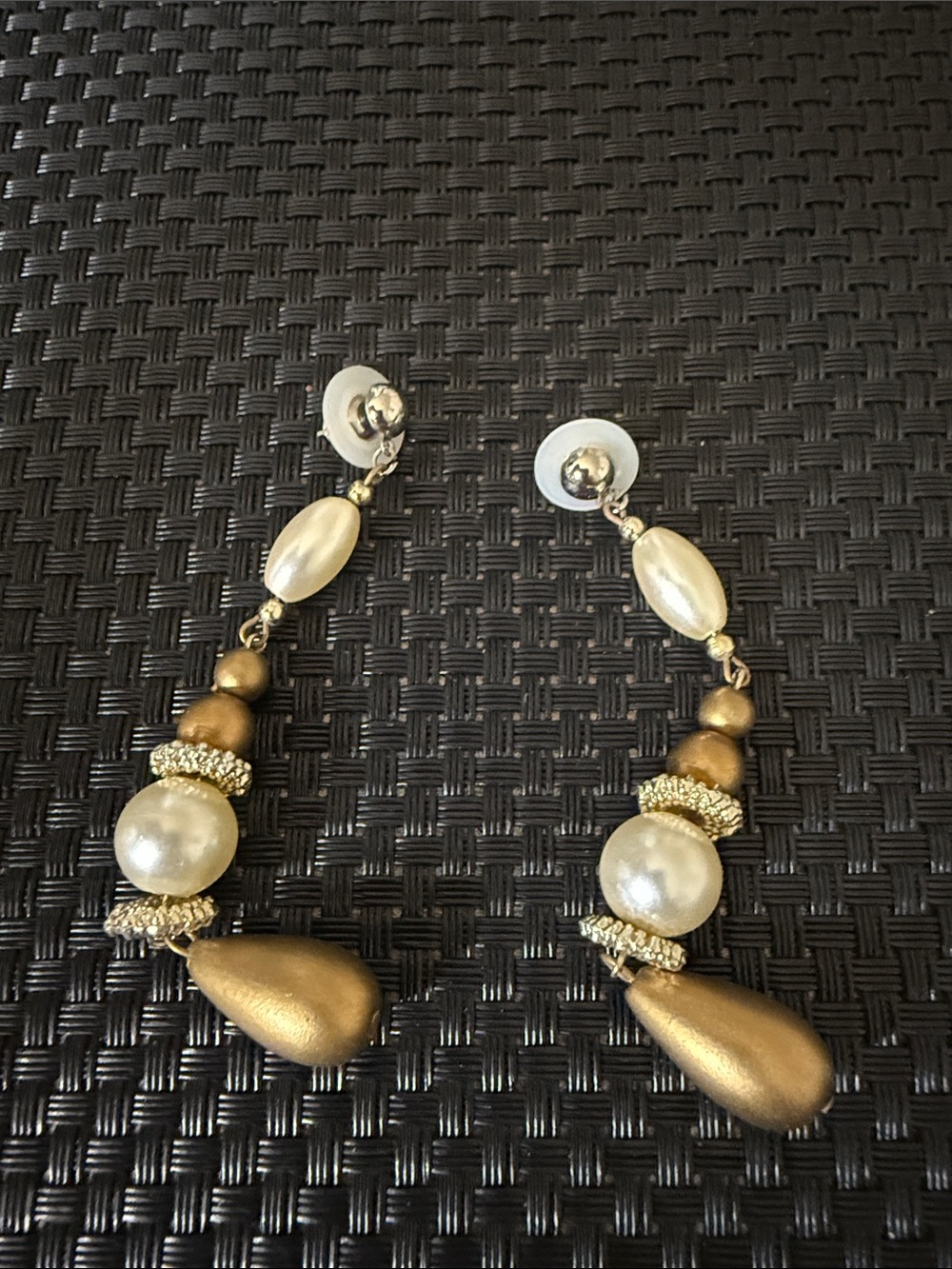 Gold Pearl Drop Dangle Earrings - Women Jewelry